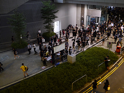 Protests outside the Central Government Offices Complex in Admiralty against an attempt by the Government to introduce national education into the school curriculum, 3 September 2012