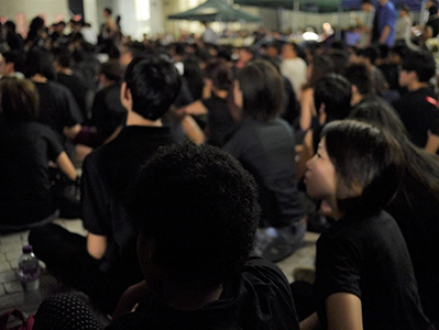 Protest outside the Central Government Offices Complex at Admiralty against an attempt by the Government to introduce national education into the school curriculum, 3 September 2012