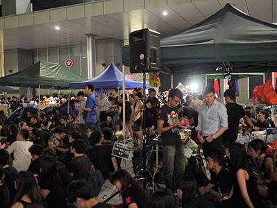 Protest outside the Central Government Offices Complex at Admiralty against an attempt by the Government to introduce national education into the school curriculum, 3 September 2012