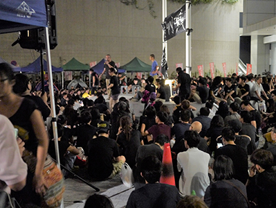 Protest outside the Central Government Offices Complex at Admiralty against an attempt by the Government to introduce national education into the school curriculum, 3 September 2012