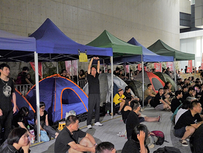 Protest outside the Central Government Offices Complex at Admiralty against an attempt by the Government to introduce national education into the school curriculum, 3 September 2012