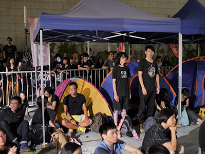 Protest outside the Central Government Offices Complex at Admiralty against an attempt by the Government to introduce national education into the school curriculum, 3 September 2012