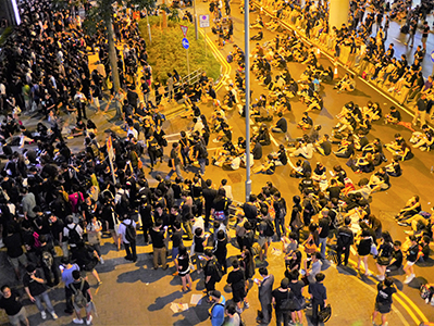 Protest outside the Central Government Offices Complex at Admiralty against an attempt by the Government to introduce national education into the school curriculum, 3 September 2012