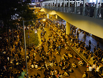 Protest outside the Central Government Offices Complex at Admiralty against an attempt by the Government to introduce national education into the school curriculum, 3 September 2012