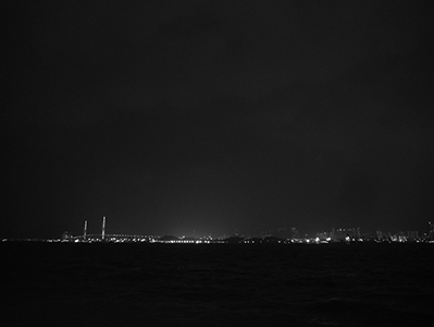 Night view of Stonecutters Island and Stonecutters Bridge, 30 September 2012