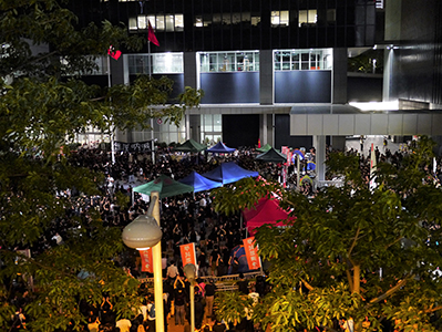 Protest outside the Central Government Offices Complex at Admiralty against an attempt by the Government to introduce national education into the school curriculum, 3 September 2012