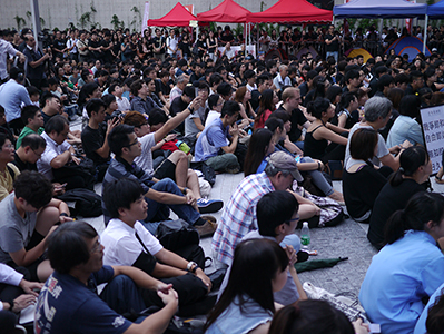 Protest at the Central Government Offices Complex, Admiralty, against an attempt by the Government to introduce national education into the school curriculum, 5 September 2012
