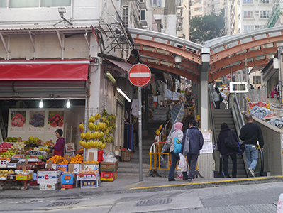 Street scene, Centre Street, Sai Ying Pun, 7 January 2013