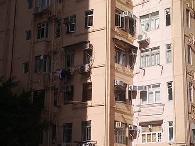 Light on buildings, Sai Ying Pun, 7 January 2013