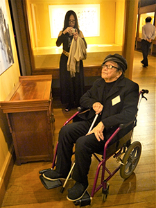 Artist Hon Chi-fun at the opening of an exhibition of his work at the University Museum and Art Gallery, University of Hong Kong, 15 January 2013