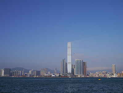 Victoria Harbour with view of the International Commerce Centre (ICC), 11 February 2013