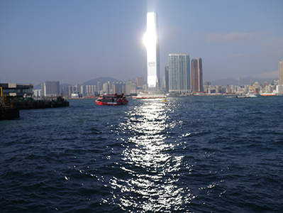 Victoria Harbour with view of the International Commerce Centre (ICC), 11 February 2013