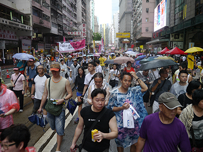 On the annual pro-democracy march, Hennessy Road, Wanchai, 1 July 2013
