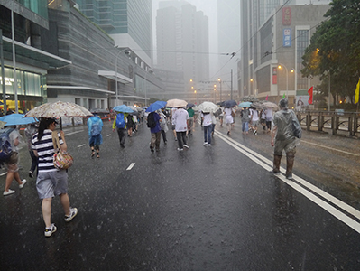 On the annual pro-democracy march, Queensway, 1 July 2013