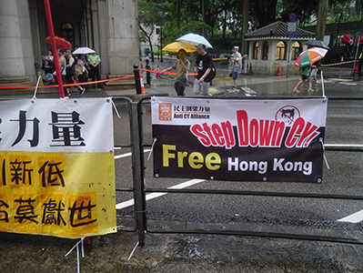 On the annual pro-democracy march, Central, 1 July 2013