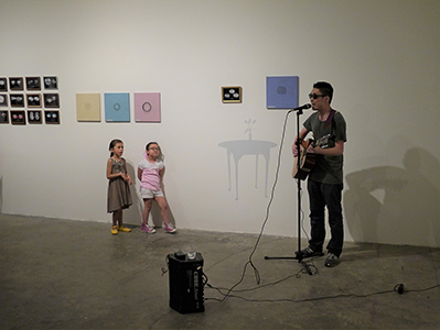 Music at an exhibition opening, Osage, Kwun Tong, 28 September 2013