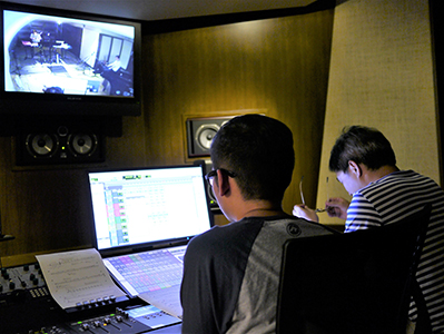 Music recording in progress, University of Hong Kong, 5 October 2013