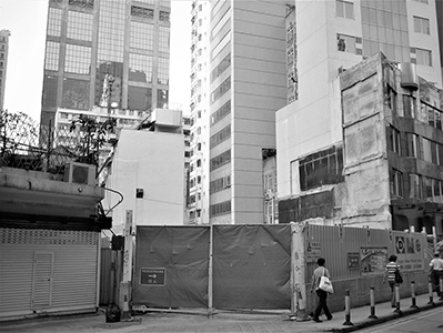 Construction site of an MTR station entrance, Queen's Road West, Sai Ying Pun, 5 October 2013