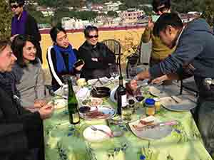 A rooftop meal at a village house, near Yung Shue Wan, Lamma Island, 29 December 2013