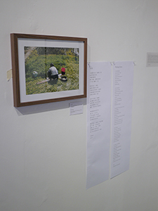 Photograph by David Clarke, in a memorial exhibition for Leung Ping-kwan in the basement of the Central Library, Causeway Bay, 9 January 2014