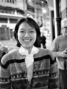 Wing Chan outside the Fringe Club, Central, 9 January 2014