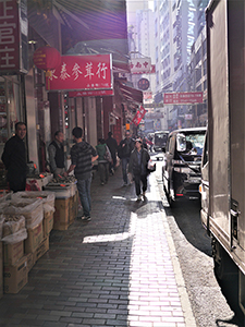 Street scene, Wing Lok Street, Sheung Wan, 29 January 2014