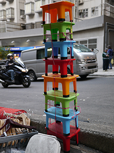 Shop goods placed in the street, Possession Street, Sheung Wan, 29 January 2014