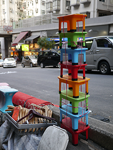 Shop goods placed in the street, Possession Street, Sheung Wan, 29 January 2014