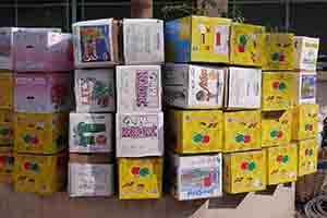 Cardboard boxes on the street, Shek Kip Mei, 3 February 2014