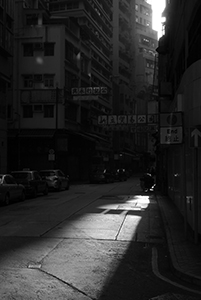 Light on street, Ko Shing Street, Hong Kong Island, 1 February 2014