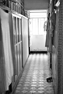 Cubicle home corridor, Sham Shui Po, 3 February 2014