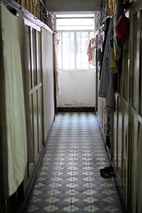 Cubicle home corridor, Sham Shui Po, 3 February 2014