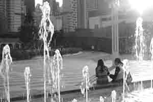 Fountain in the Sun Yat Sen Memorial Park, Sheung Wan, 1 February 2014