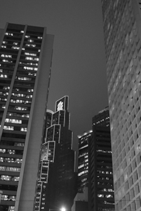 Buildings at night, Central, 18 February 2014