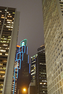 Buildings at night, Central, 18 February 2014