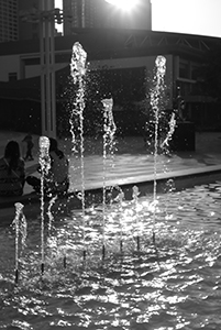 Fountain in the Sun Yat Sen Memorial Park, Sheung Wan, 1 February 2014