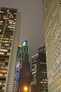 Buildings at night, Central, 18 February 2014