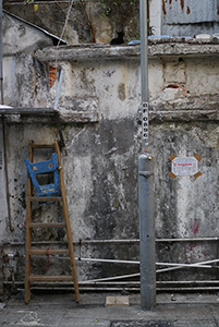 Wall in an alleyway, Sham Shui Po, 3 February 2014
