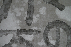 Detail of an artwork by David Clarke made by reworking calligraphy by Frog King (Kwok Mang Ho), Sheung Wan, 22 March 2014