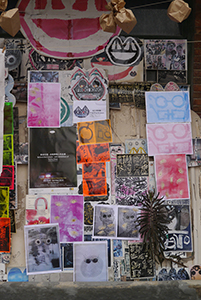Posters and prints outside Kwok Mang Ho's studio, Cattle Depot Artist Village, To Kwa Wan, 28 March 2014