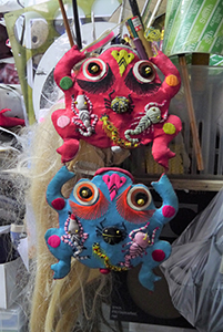 Folk art frogs at the studio of artist Kwok Mang Ho, Cattle Depot Artist Village, To Kwa Wan, 28 March 2014