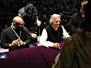 Jazz musician John McLaughlin signing autographs at the Cultural Centre, Tsim Sha Tsui, 14 March 2014