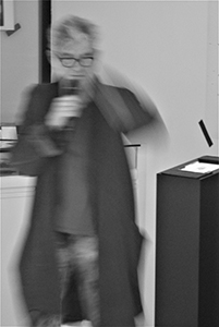 Cinematographer Christopher Doyle giving a talk during Artwalk at Agnes B's Librairie Galerie, Hollywood Road, 12 March 2014