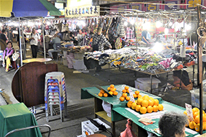 Market stalls on the street, Kowloon, 20 March 2014