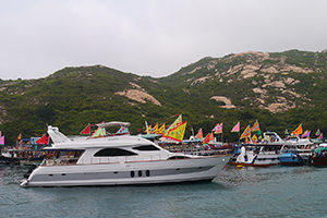 Boats with flags, Po Toi island, 21 April 2014