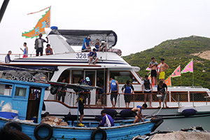 Boat with flags, Po Toi island, 21 April 2014