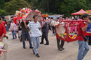 Moving offerings for the birthday of Tin Hau, Joss House Bay, 22 April 2014