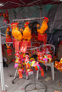 Folk art chickens, on the birthday of Tin Hau, Joss House Bay, 22 April 2014