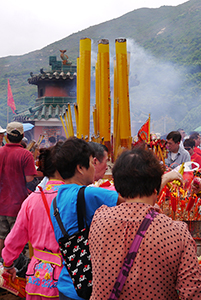 Offering incense on the birthday of Tin Hau, Joss House Bay, 22 April 2014