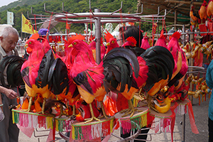 Folk art chicken, on the birthday of Tin Hau, Joss House Bay, 22 April 2014